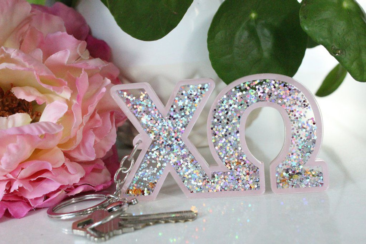 Chi Omega - Glitter Keychain with Mirror Letters – Greek Apparel