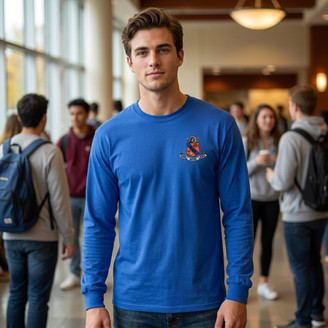 DISCOUNT-Kappa Delta Rho Fraternity Crest - Shield Longsleeve Tee