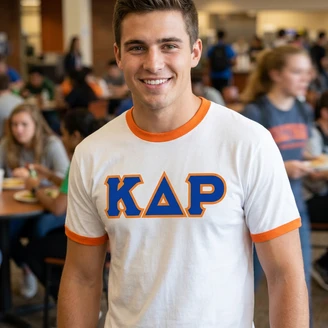 DISCOUNT- Kappa Delta Rho Lettered Ringer Shirt