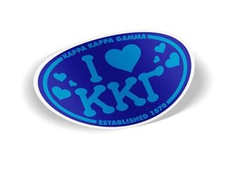 Kappa Kappa Gamma I Love Sorority Sticker - Oval