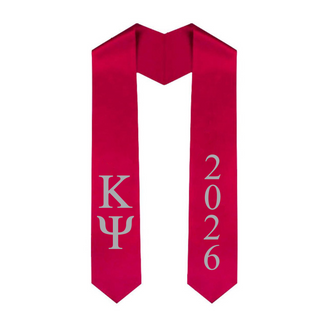Kappa Psi Greek Lettered Graduation Sash Stole With Year - Best Value