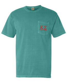 Kappa Sigma Greek Letter Comfort Colors Pocket Tee