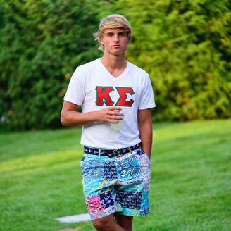 DISCOUNT- Kappa Sigma Lettered V-Neck T-Shirt