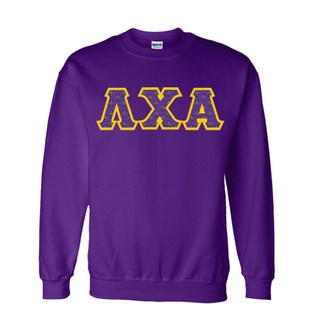  Lambda Chi Alpha Fraternity Crest - Shield Twill Letter Crewneck Sweatshirt 