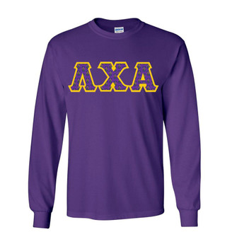  Lambda Chi Alpha Fraternity Crest - Shield Twill Letter Longsleeve Tee 