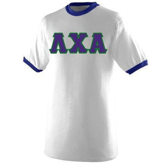  DISCOUNT- Lambda Chi Alpha Lettered Ringer Shirt 