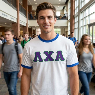 DISCOUNT- Lambda Chi Alpha Lettered Ringer Shirt