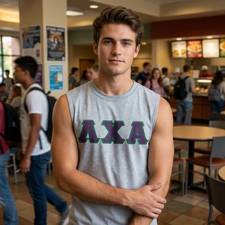 DISCOUNT- Lambda Chi Alpha Lettered Sleeveless Tee