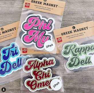 Sorority Shop Retro Sorority Car Magnet Set of 2 
