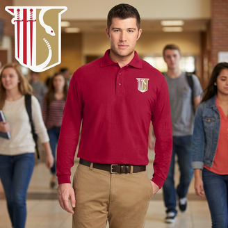 DISCOUNT-Theta Chi Emblem Long Sleeve Polo
