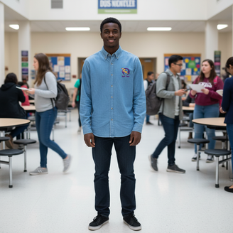 DISCOUNT-Omega Psi Phi Denim Shirt - Bolt