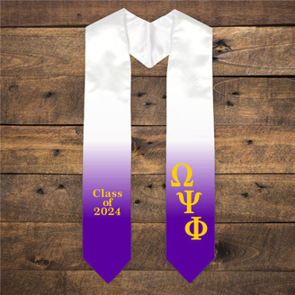 Omega Psi Phi Extra Fancy Classic Greek Graduation Stole