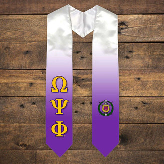  Omega Psi Phi Extra Fancy Simple Greek Graduation Stole W Crest 