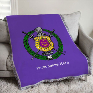 Omega Psi Phi Full Color Crest Afghan Blanket Throw