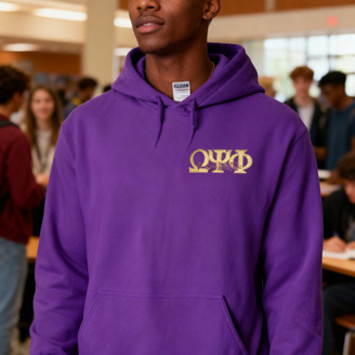 DISCOUNT-Omega Psi Phi Hoody - Signature Letters
