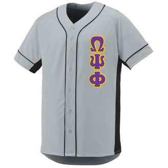  Omega Psi Phi Lettered 2 Button Baseball Jersey 