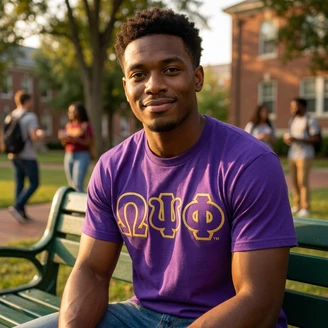 Omega Psi Phi - Essential Lettered T-Shirt