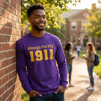 Omega Psi Phi Logo Long Sleeve Tee
