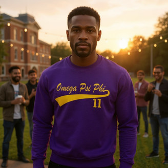 Omega Psi Phi Tail  Crewneck Sweatshirts