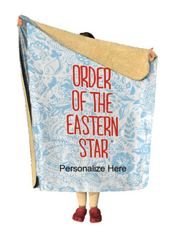 Order Of Eastern Star Floral Sherpa Lap Blanket