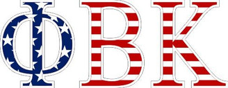 Phi Beta Kappa American Flag Greek Letter Sticker - 2.5" Tall