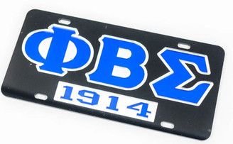Phi Beta Sigma License Plate - Black, Founded