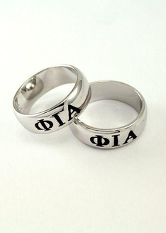 TCS Phi Iota Alpha Sterling Silver Wide Band Ring 