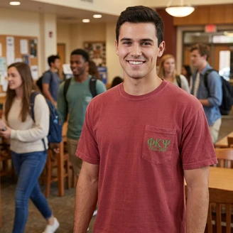 Phi Kappa Psi Greek Letter Comfort Colors Pocket Tee