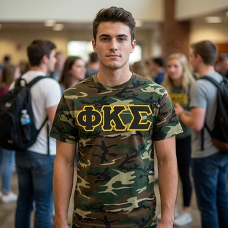 DISCOUNT- Phi Kappa Sigma Lettered Camouflage T-Shirt