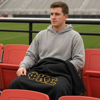 DISCOUNT-Phi Kappa Sigma Twill Sweatshirt Blanket