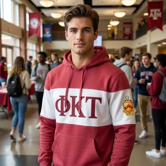 Phi Kappa Tau Ivy League Hoodie W Crest On Left Sleeve