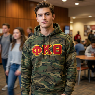 DISCOUNT-Phi Kappa Theta Camo Pullover Hooded Sweatshirt