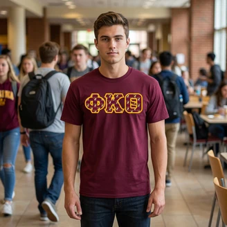 Phi Kappa Theta Fraternity Crest - Shield Twill Letter Tee