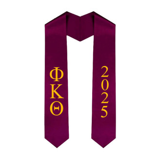  Phi Kappa Theta Greek Lettered Graduation Sash Stole With Year - Best Value 