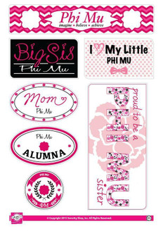 Sorority Shop Phi Mu Family Sticker Sheet 