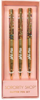 Phi Mu Glitter Pens (Set of 3)