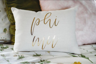 Sorority Shop Phi Mu Gold Imprint Throw Pillow 