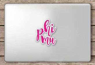 Phi Mu Script Sticker 