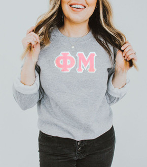 DISCOUNT Phi Mu Lettered Crewneck