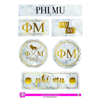 Sorority Shop Phi Mu Marble Sticker Sheet 