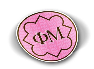  Phi Mu Mascot Round Decals 
