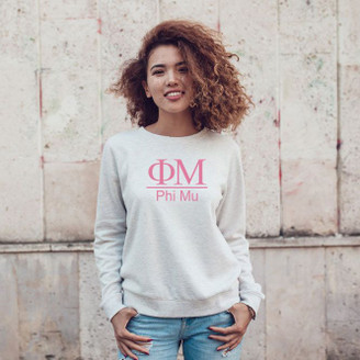 Phi Mu Message Crewneck Sweatshirts