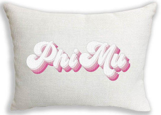Sorority Shop Phi Mu Retro Throw Pillow 