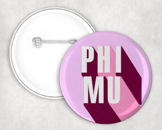  Phi Mu Sorority Buttons 4-Pack 