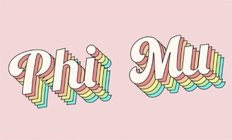 Phi Mu Sorority Retro Flag