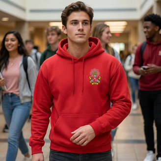 DISCOUNT-Phi Sigma Kappa Crest Emblem Hooded Sweatshirt