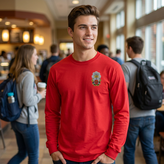 DISCOUNT-Phi Sigma Kappa Fraternity Crest - Shield Longsleeve Tee