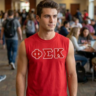 DISCOUNT- Phi Sigma Kappa Lettered Sleeveless Tee