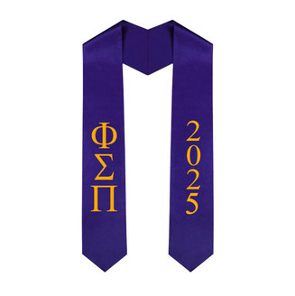  Phi Sigma Pi Greek Lettered Graduation Sash Stole With Year - Best Value 