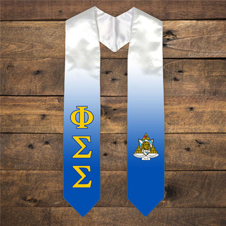 Phi Sigma Sigma Extra Fancy Simple Greek Graduation Stole W Crest